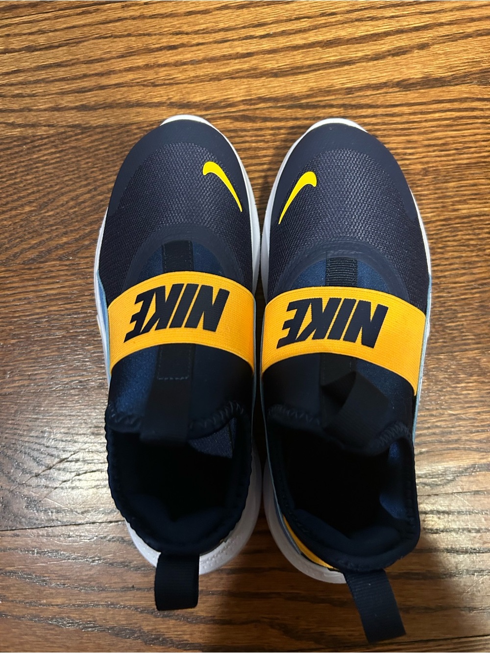 Nike Navy & Yellow Boys Slip-On Sneakers